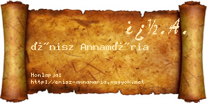 Énisz Annamária névjegykártya